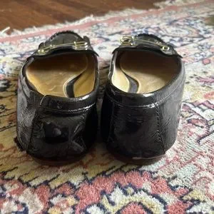 Coach Shoes Coach Black Pattern Loafers With Gold Hardware And